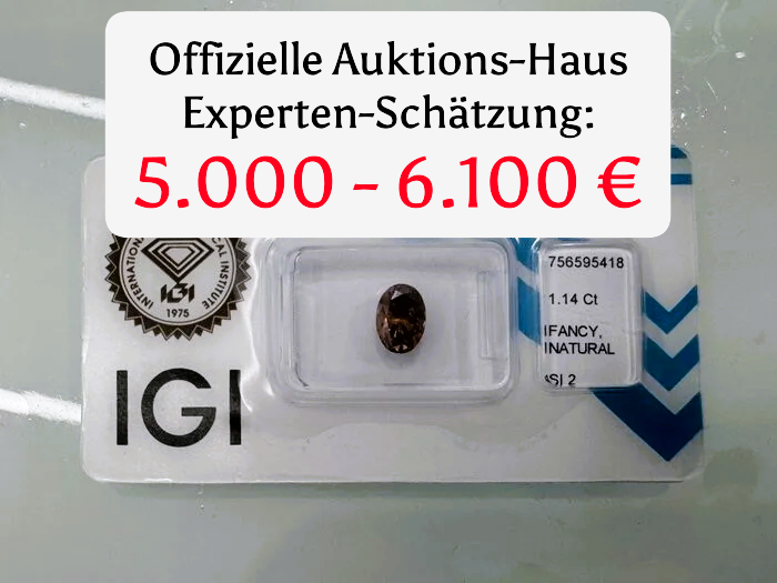 🔴 Diamant mit Echtheits-Zertifikat aus Labor IGI