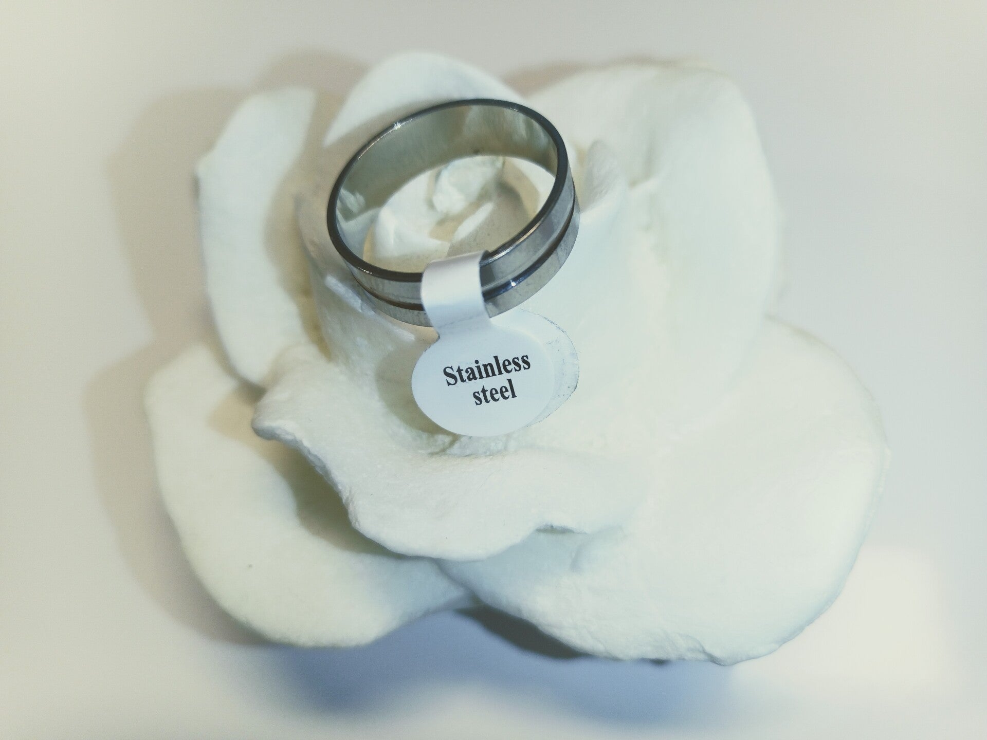 🔴 Ring aus Edelstahl - poliert - mit Nut - Durchmesser 21mm