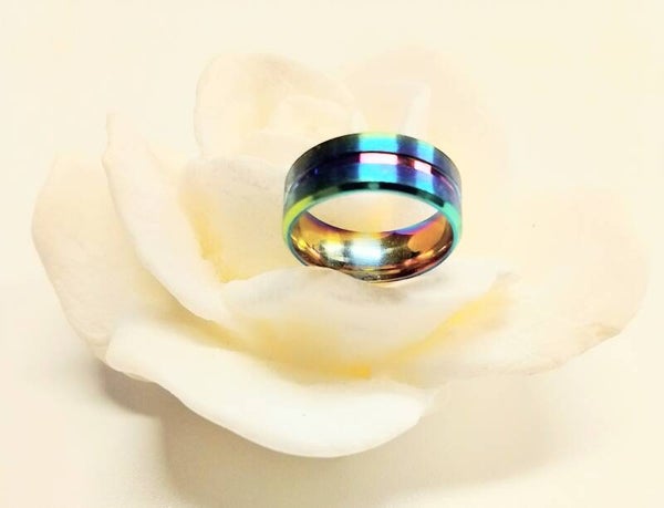 🔴 Ring aus Edelstahl - farbig - Durchmesser 20mm