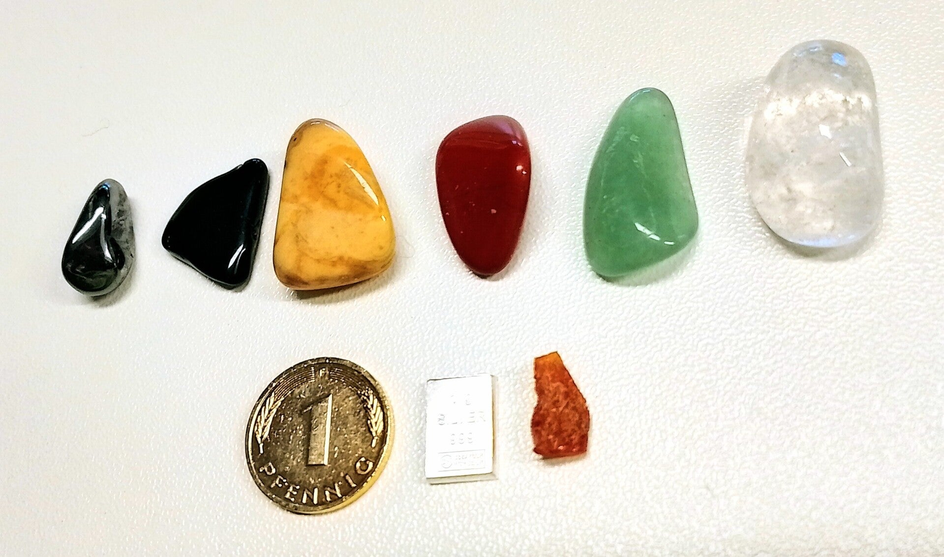 🔴 Bernstein - Silberbarren - Vergoldeter Glückspfennig - Edelsteine