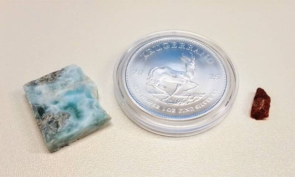 🔴 1 Silbermünze "Krügerrand" - Larimar - Bernstein