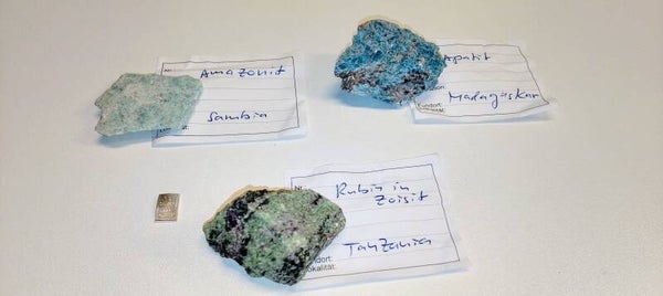 🔴 Mit HTWS-Zertifikat: Silber - Rubin in Zoisit aus Tanzania - Amazonit aus Sambia - Apatit aus Madagaskar