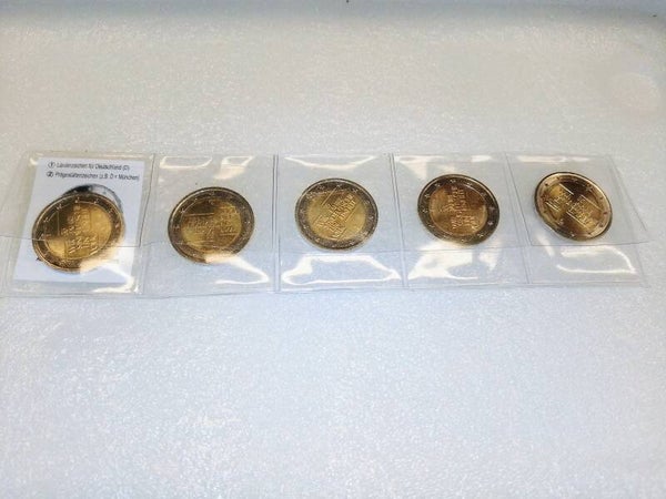 🔴 KOMPLETT-SET / 2 EURO SONDERPRÄGUNG - aus allen 5 deutschen Prägestätten!