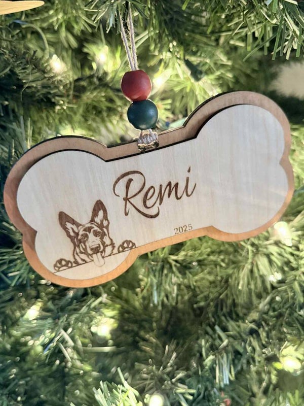 Custom Wooden Dog Oranament