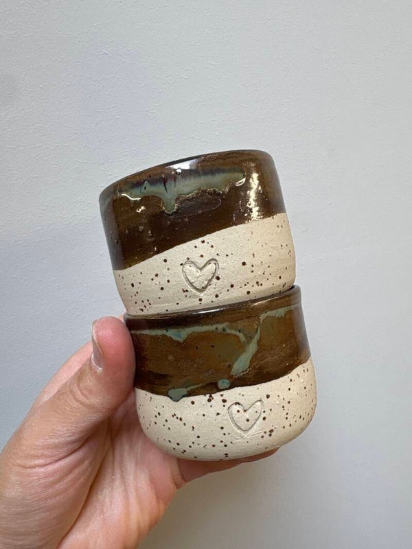 Lot de deux tasses, Verte kaki