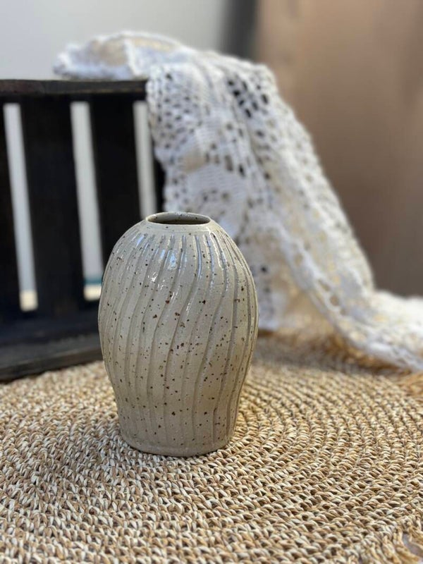 Vase terre brut pyrité