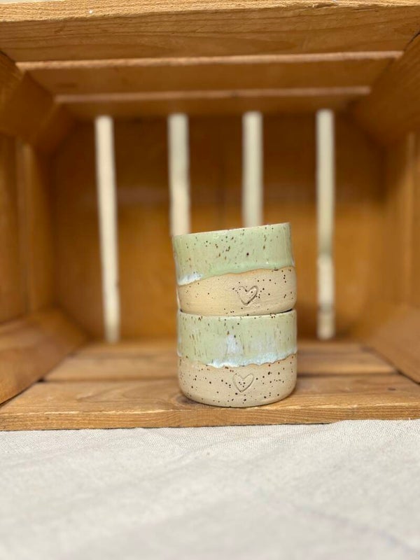 Duo de tasse coeur vert clair