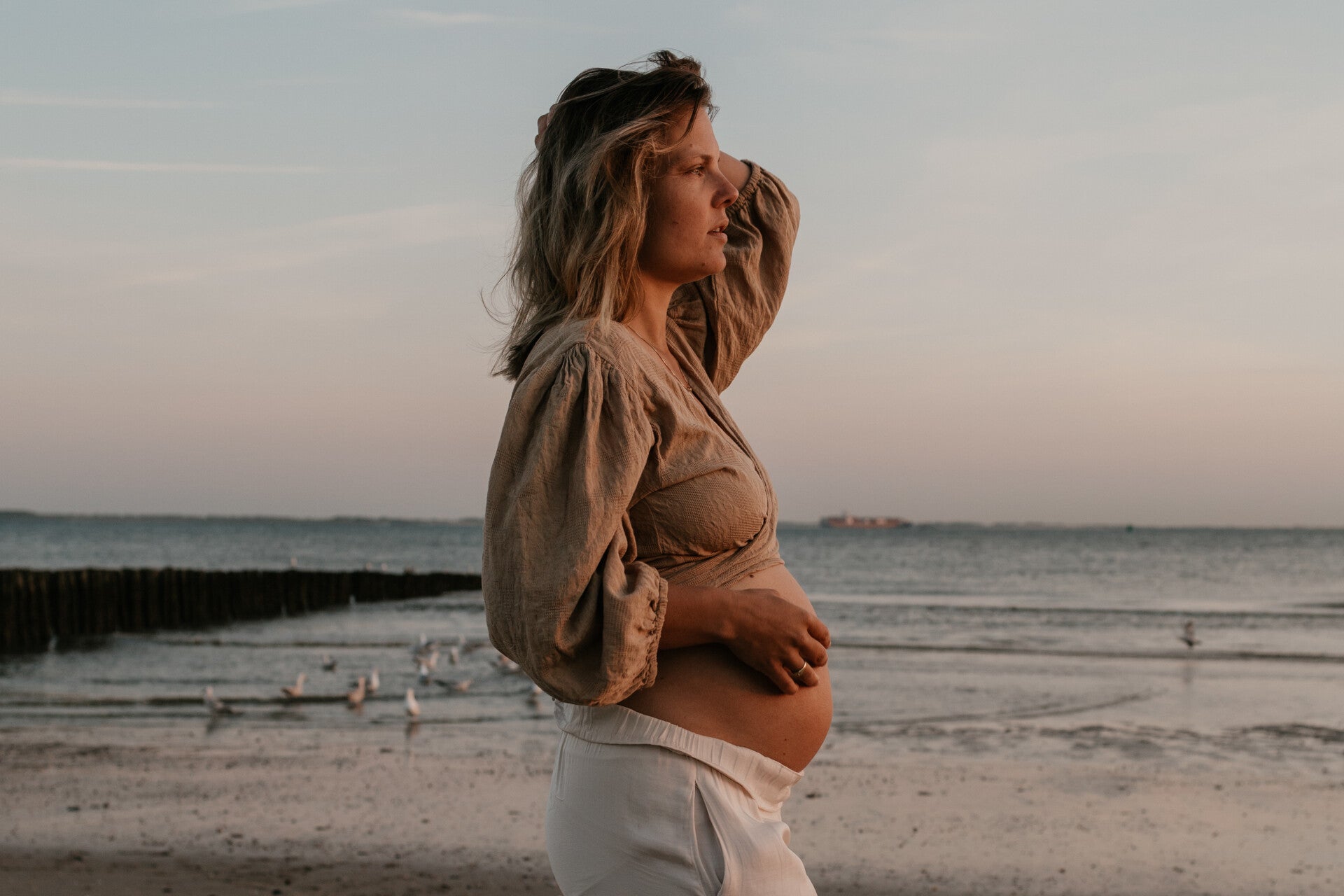 Zwangerschapshoot op locatie