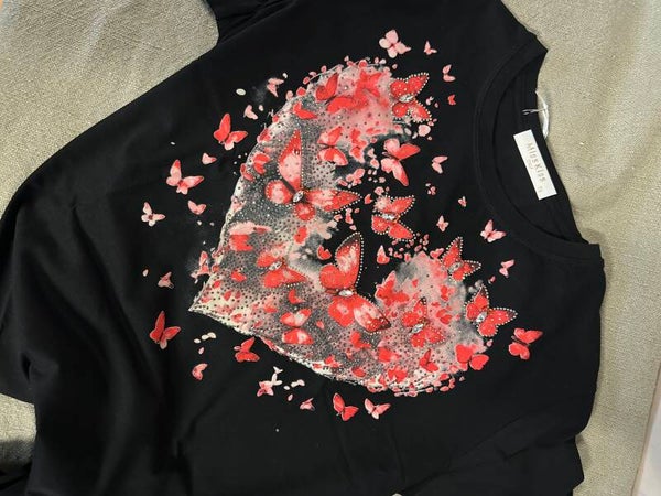 T-shirt stampa farfalle