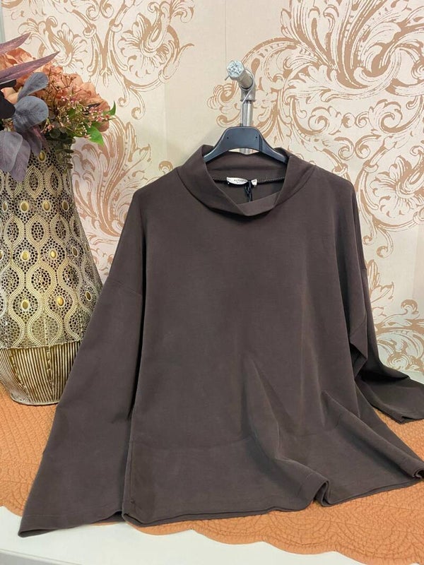 Felpa punto milano marrone