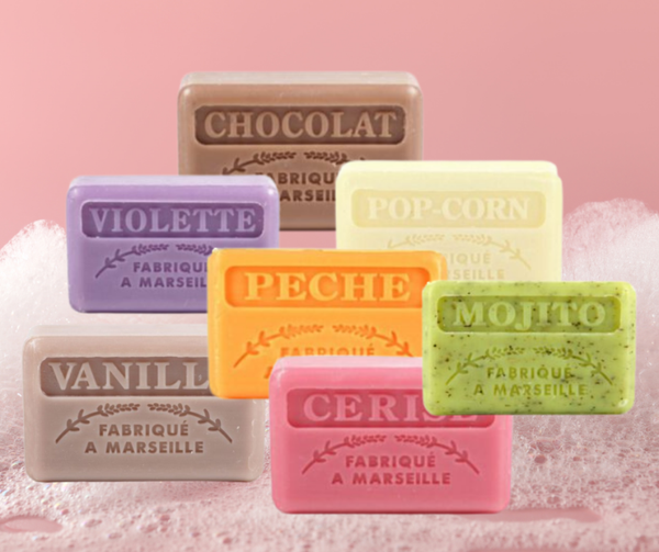 Biologische Marseille zeep met karitéboter, verschillende geuren