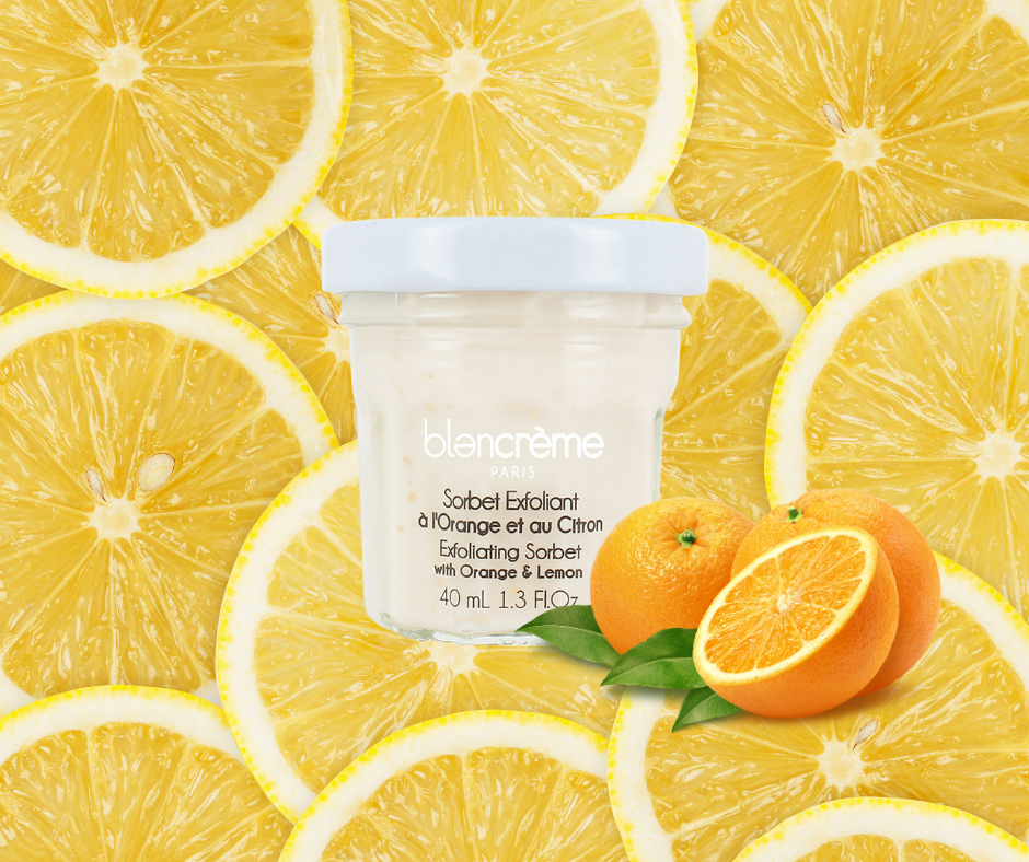 Sorbet exfoliant met Sinaasappel en Citroen