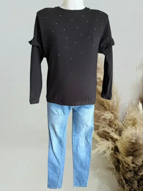 Joli pull sweat femme de grossesse noir T34/XS