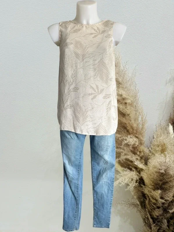 Blouse fluide de grossesse crème à motif T38/M