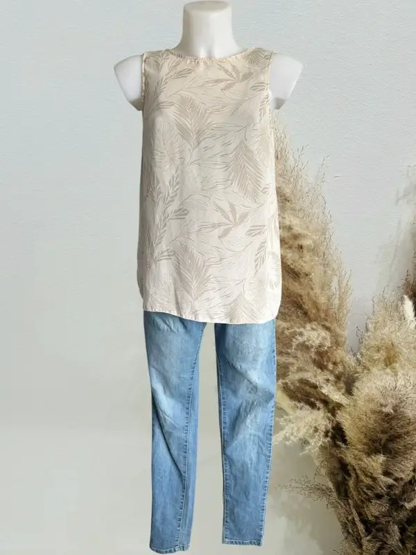 Blouse fluide de grossesse crème à motif T38/M