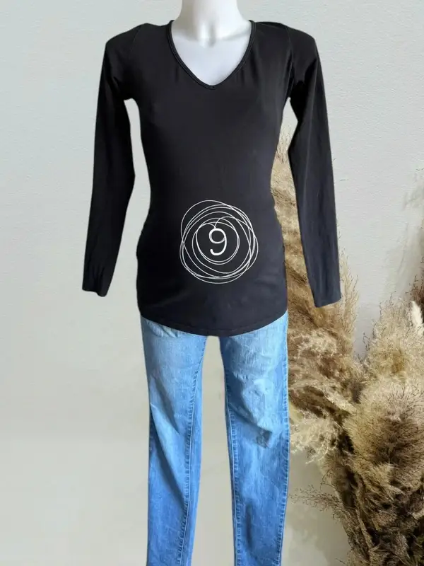 T-shirt de grossesse noir et 9 blanc T38/M