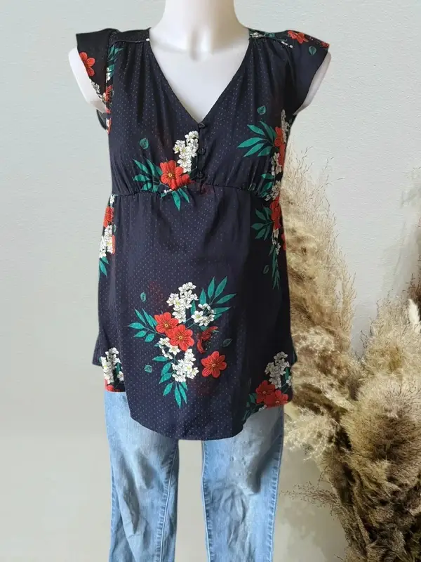 Blouse de grossesse fleurie marine T36/S kiabi