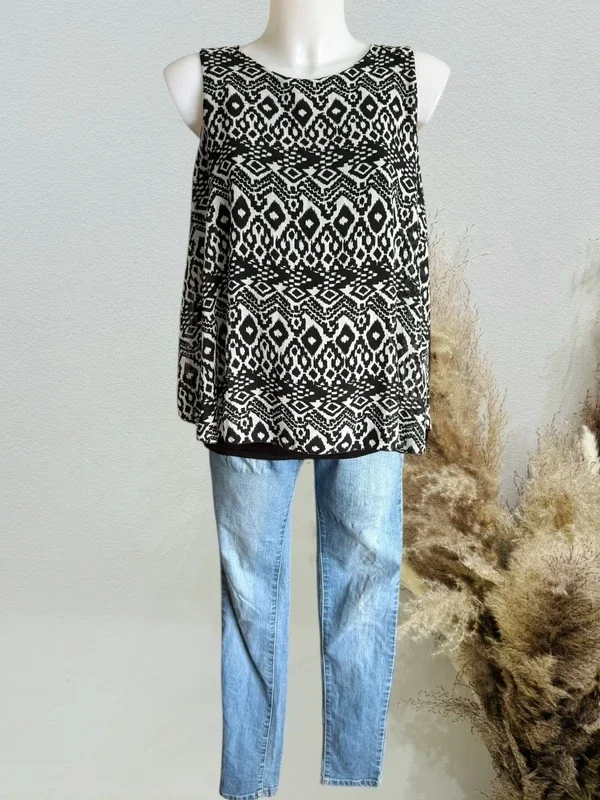 Blouse de grossesse T36/38 noir et blanc Prémaman