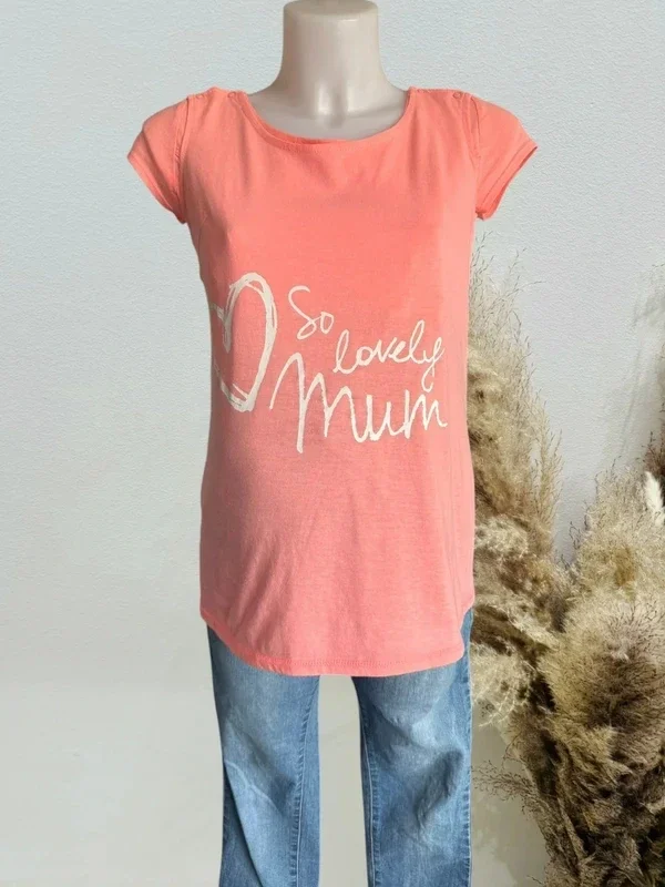 T-shirt d’allaitement T36/S corail fluo maternité