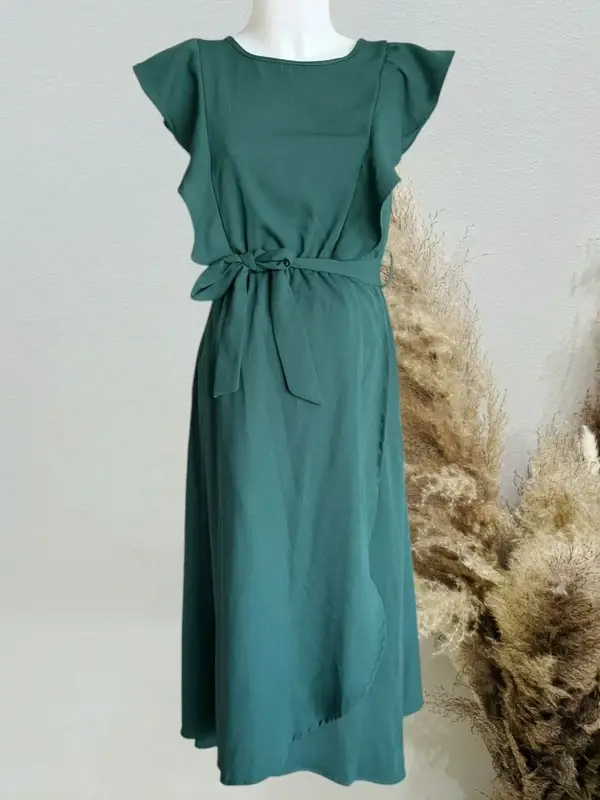 Jolie robe élégante de grossesse vert sapin 36/S