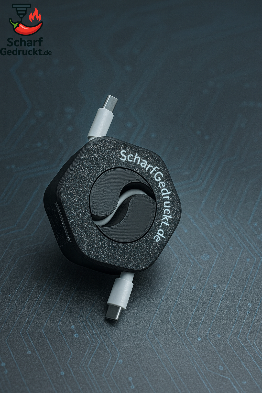 Kabelaufroller – Praktische Kabelführung für USB-, Lade- und Datenkabel (3D-gedruckt)