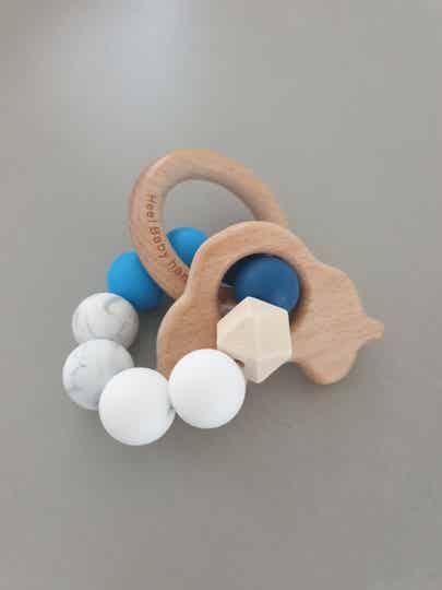 Bijtring - Auto Baby Blauw