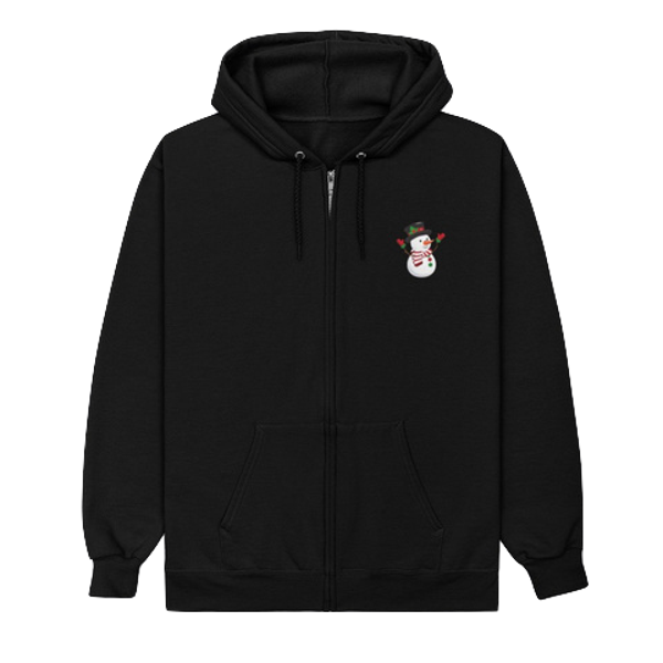 JET BLACK Christmas Zip Hoodie