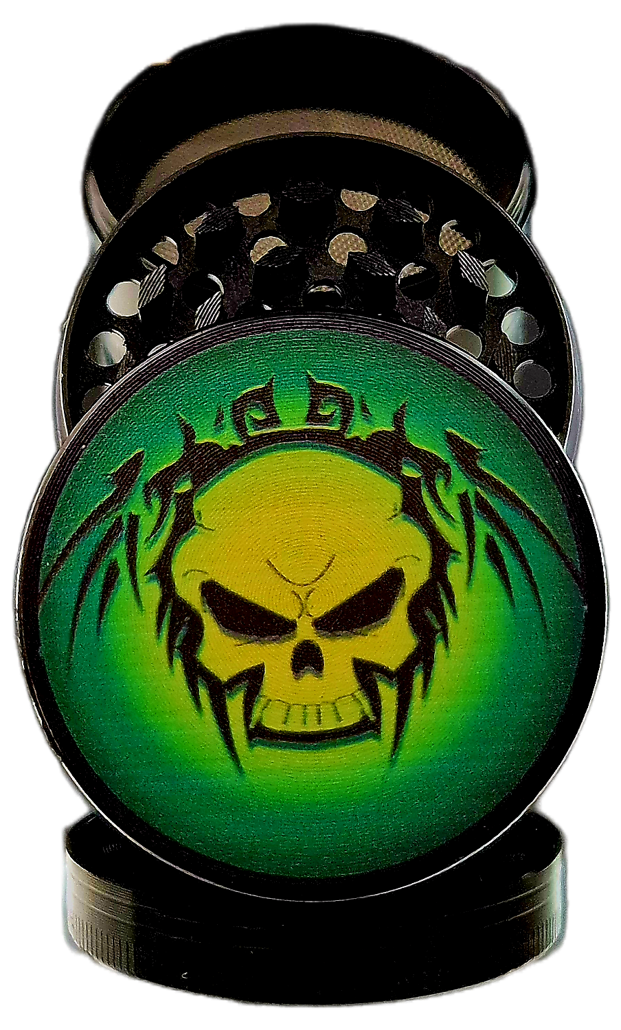 Skull Aluminium Grinder 50mm (Glow in the dark)