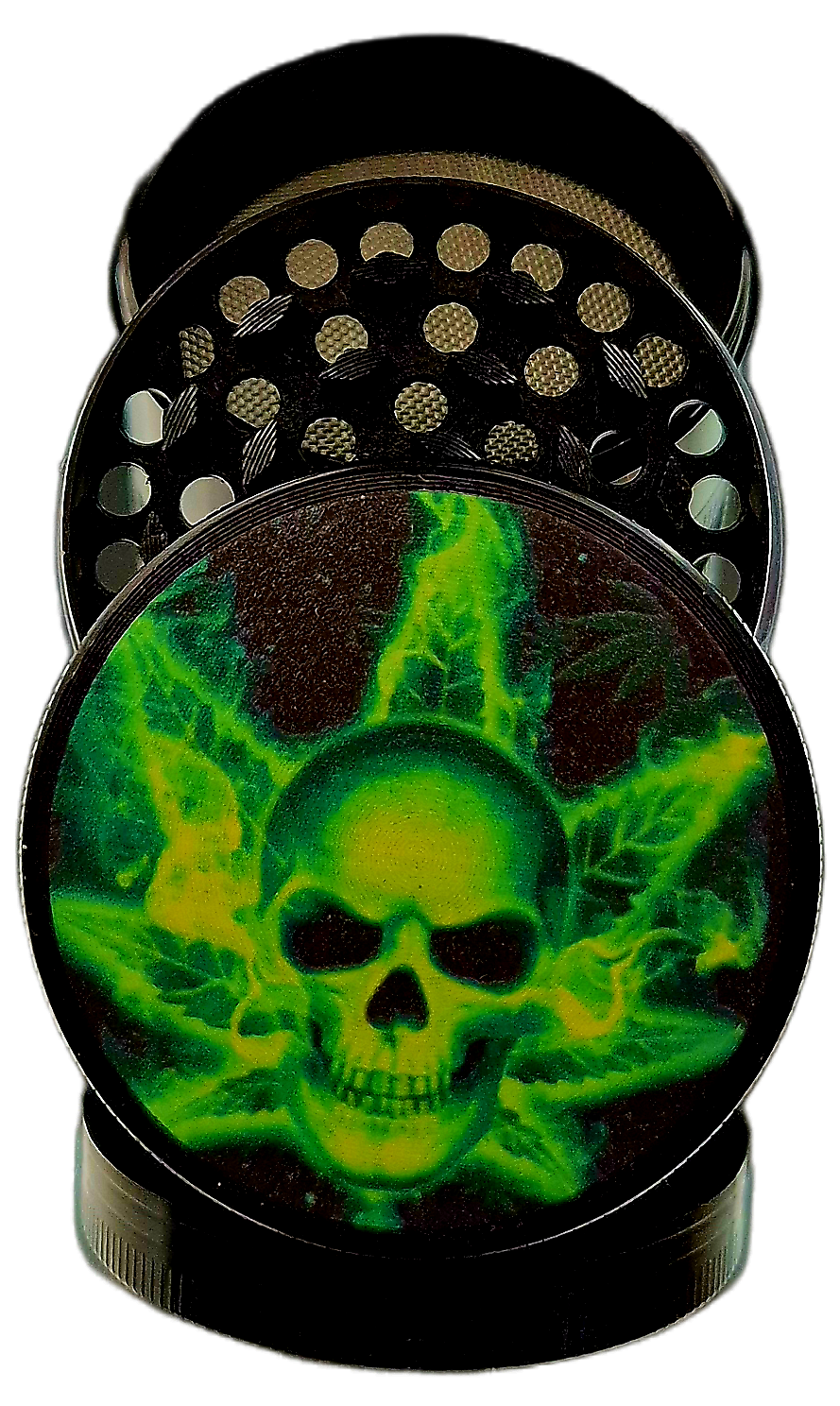 Skull Aluminium Grinder 50mm (Glow in the dark)