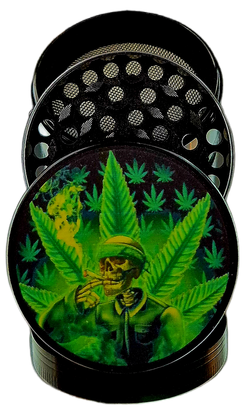 Skull Aluminium Grinder 50mm (Glow in the dark)