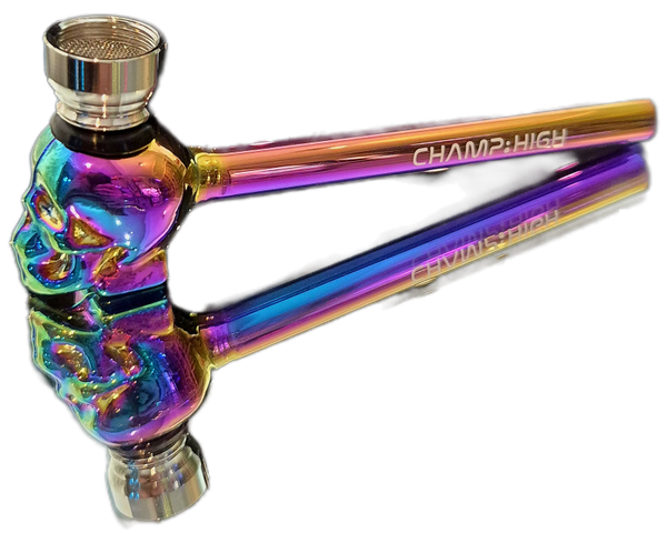 Champ High Rainbow Skull Pipe 130mm