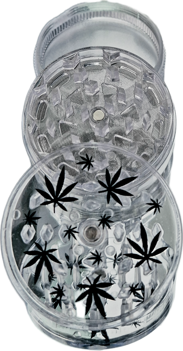 Grinder/Polinator Kunststoff, 4part, "Leaf"
