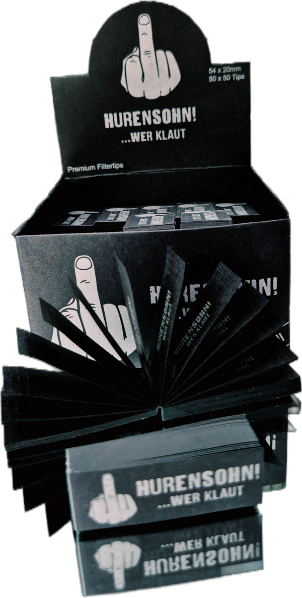Filtertips "Hurensohn wer klaut", perforiert, 60x25mm