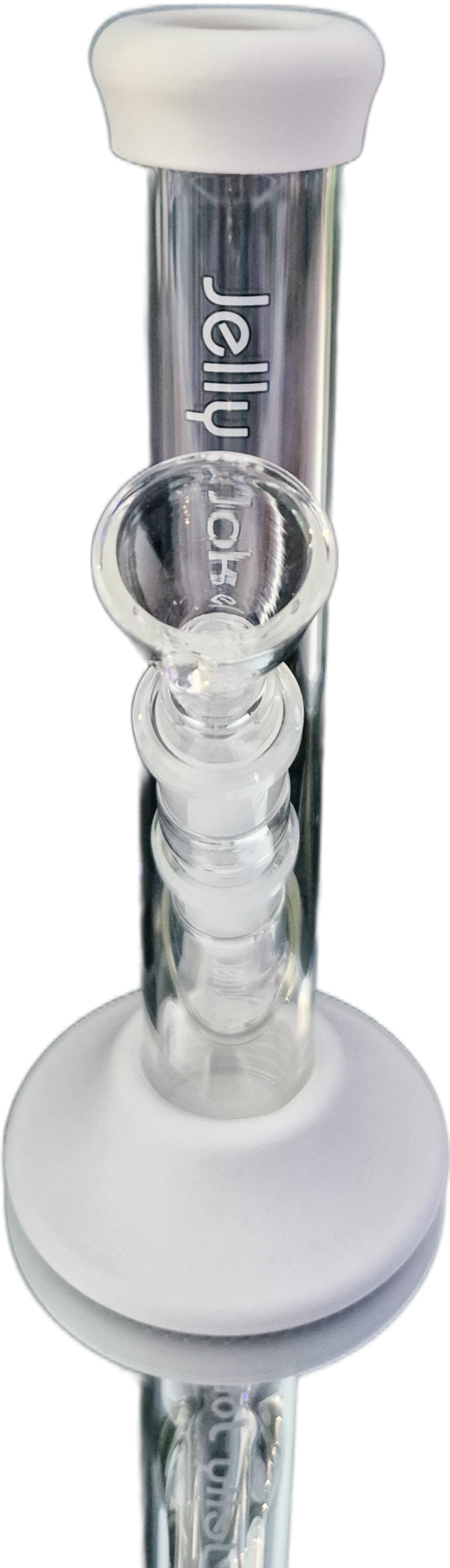 JellY JokeR Glas & Silikon Bong „ Travolta White“ 25,5cm mit (Silikonfuß & Silikonmundstück)