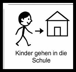 Kinder gehen in die Schule.