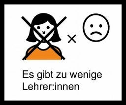 Es gibt zu wenige Lehrerinnen. 