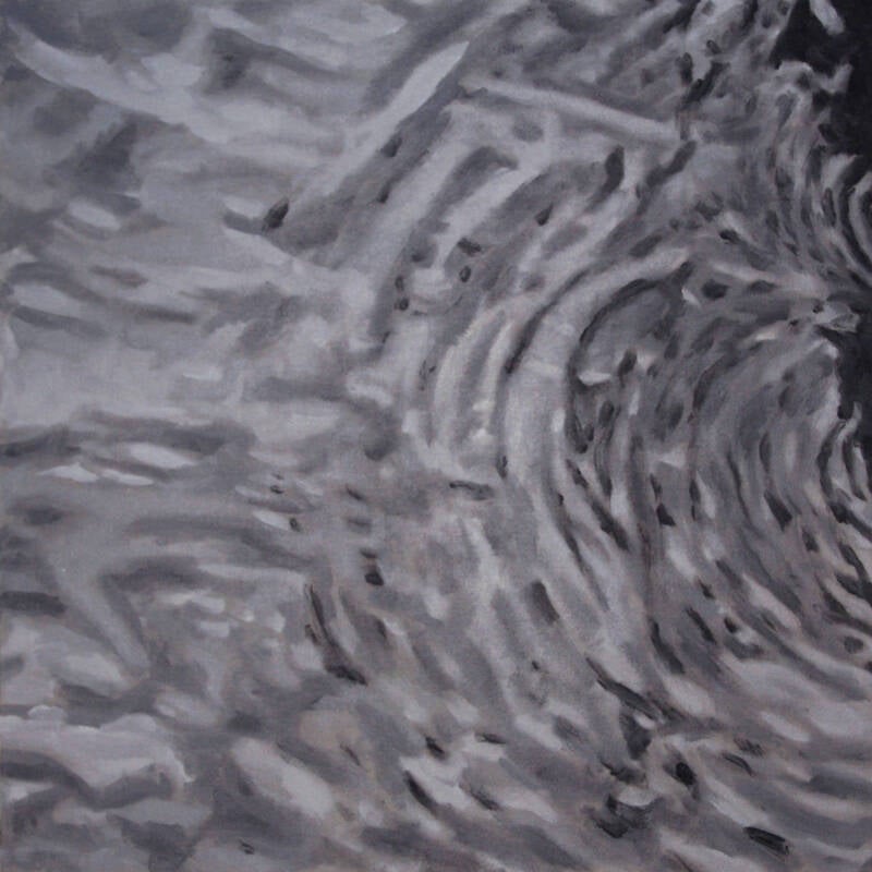 painting of grey rippling water