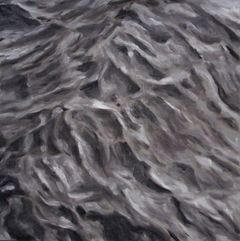 painting of grey stormy waves