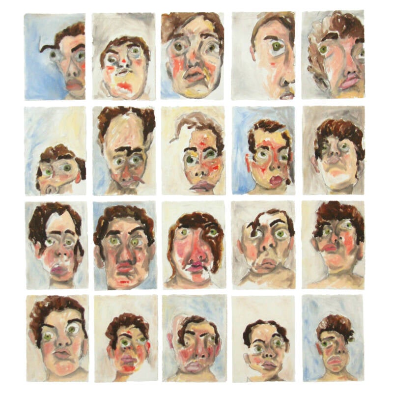 small paintings, abstract portraits