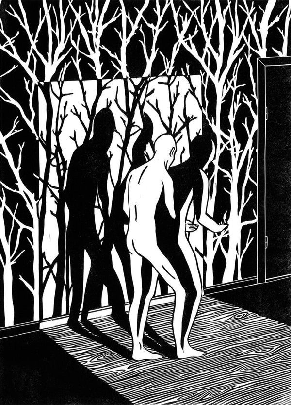 Schnitte 06 - Handmade Linoprint 35 x 50 cm Black & White