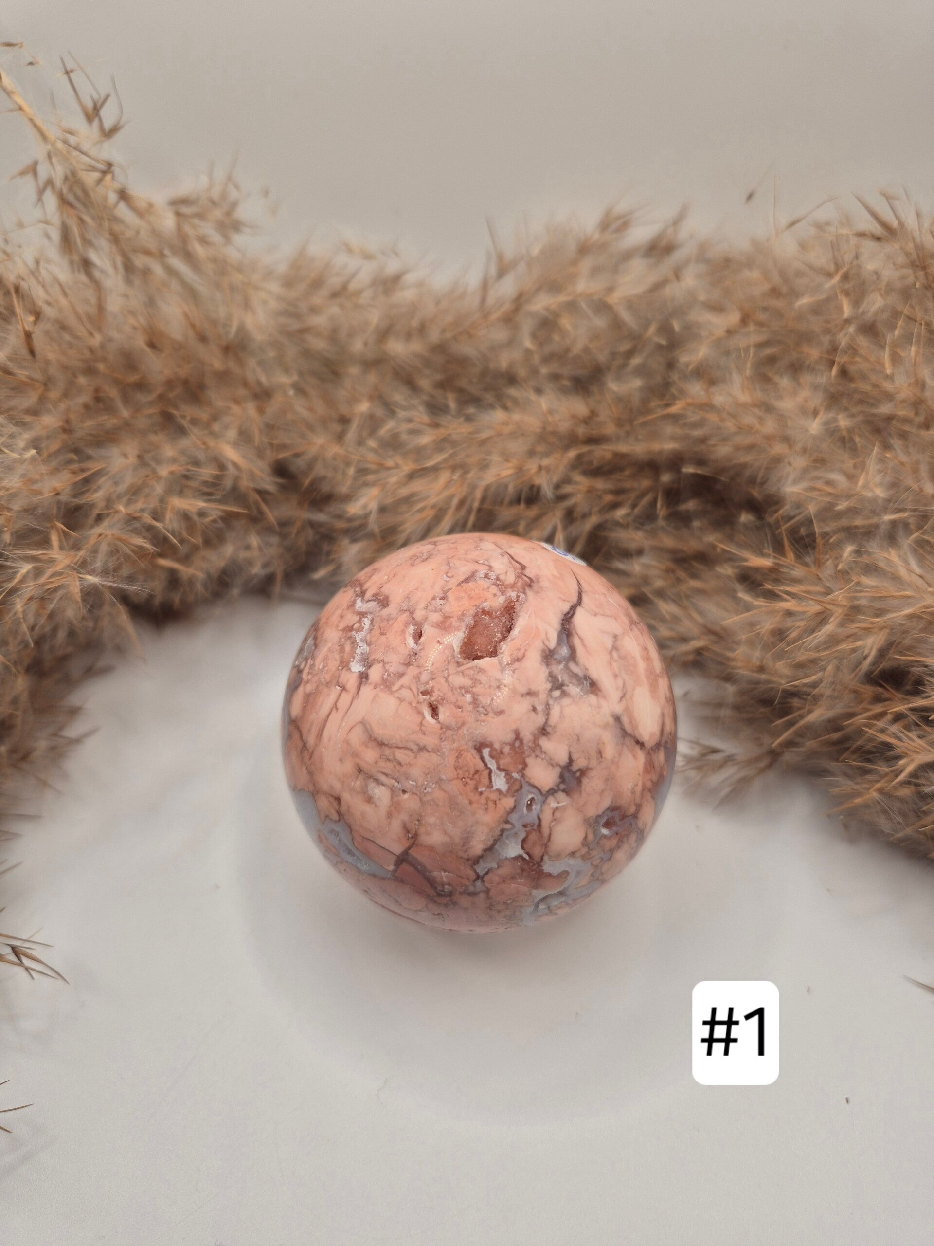 Pinke Achat Kugeln (Cotton Candy)