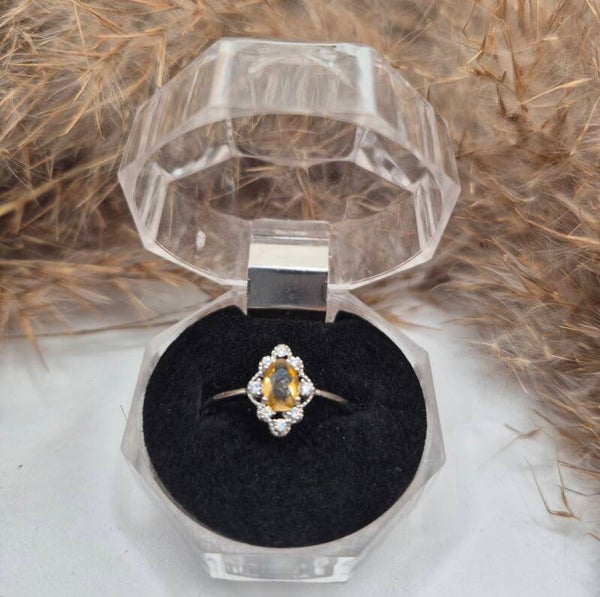 Citrin Ring Silber 925