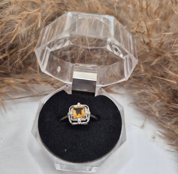 Citrin Ring Silber 925
