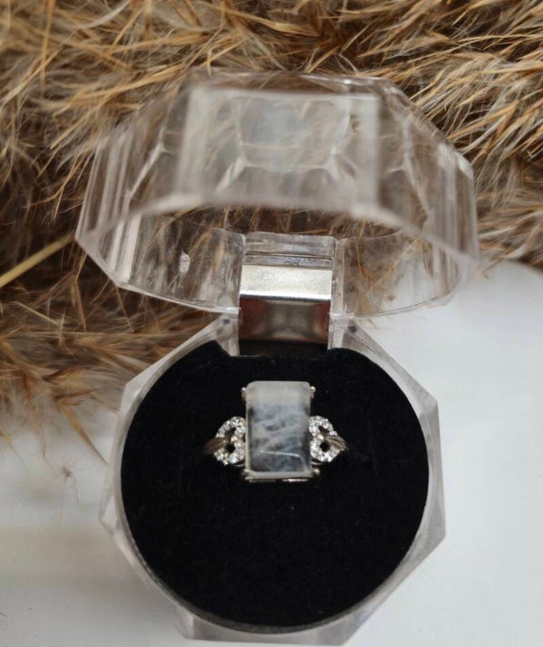 Milky Clearquarz Ring Silber 925