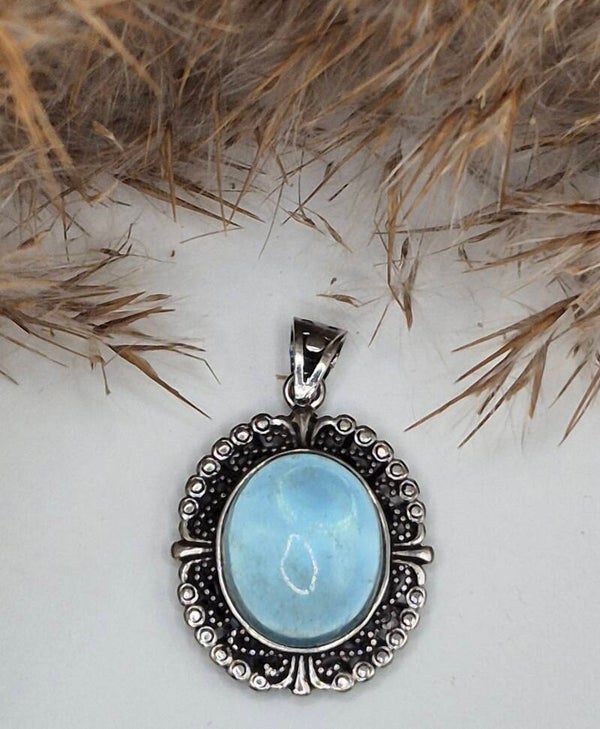 Aquamarin Kettenanhänger (KEIN Silber)