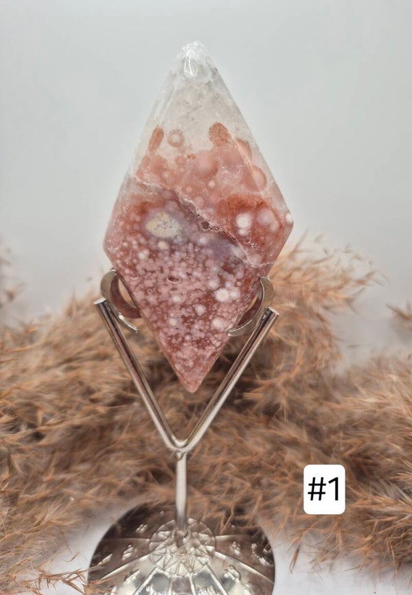 Pink Amethyst und Blumenachat Diamant