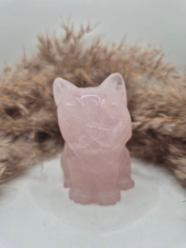 Rosenquarz Katze (B-Ware)