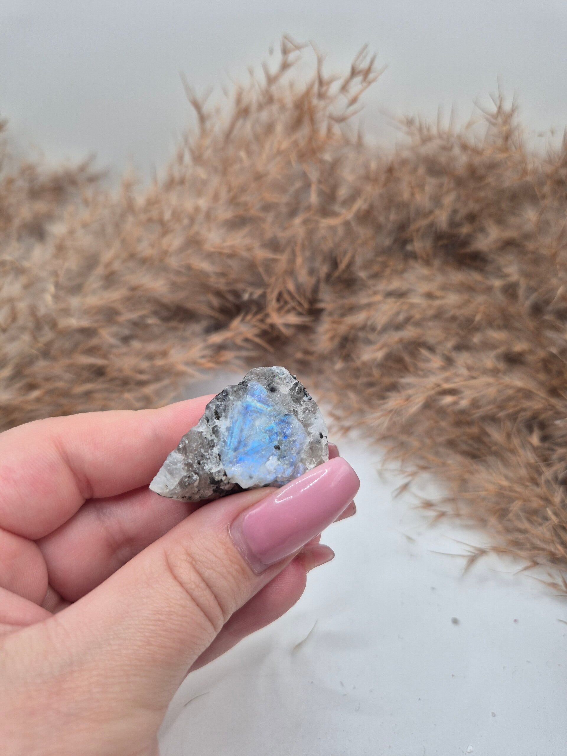 Regenbogenmondstein Rohstück