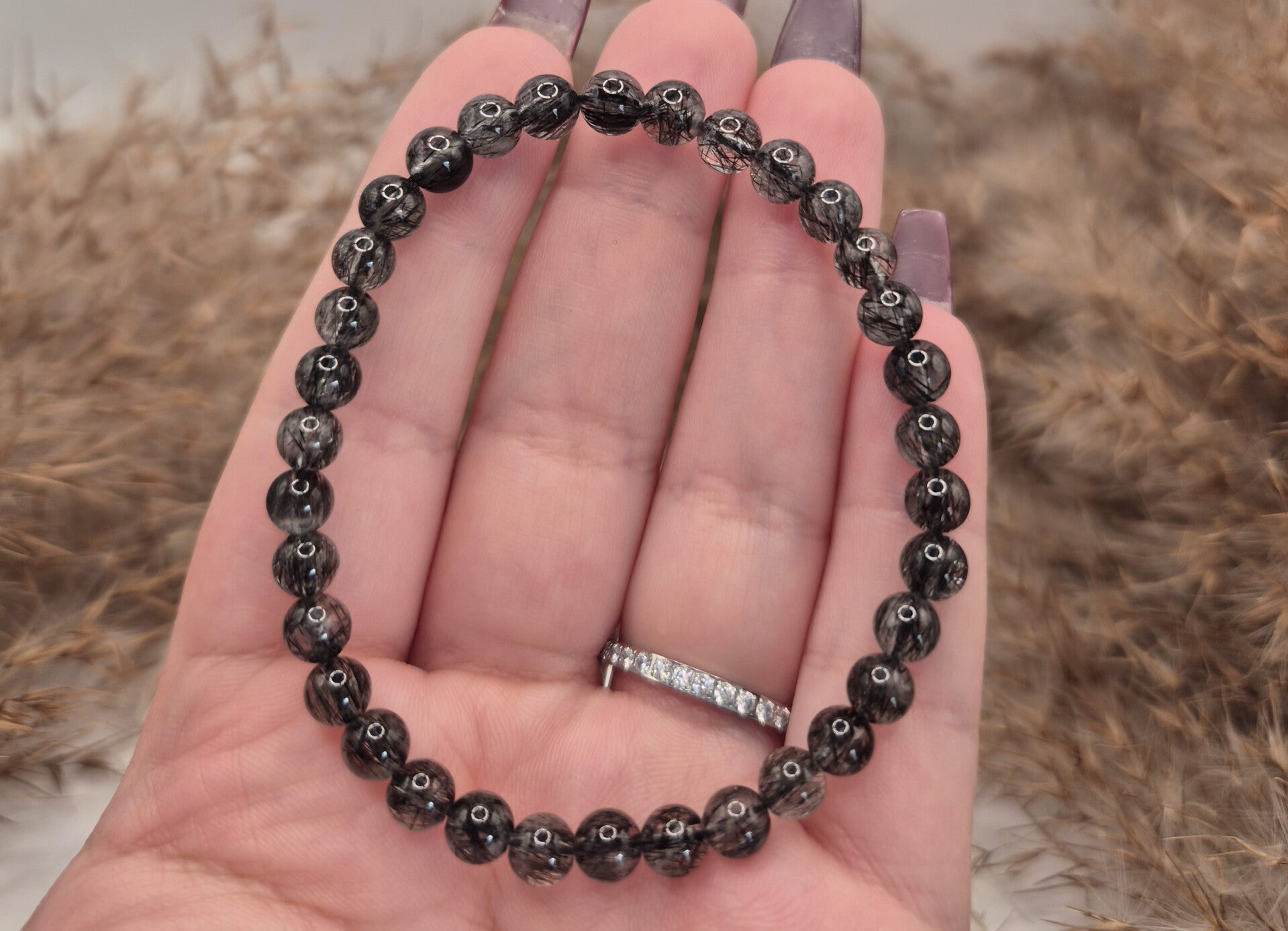 Schwarzes Rutil Armband