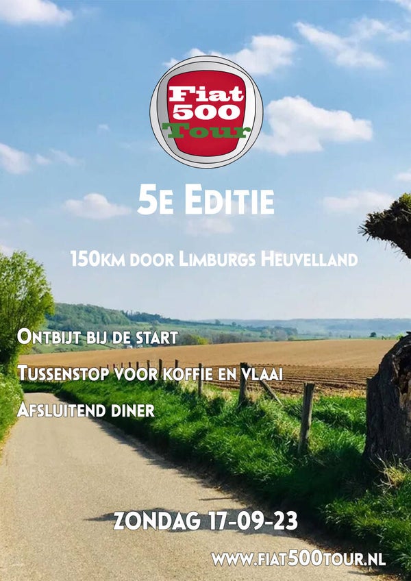 Deelnamebewijs 5e Fiat 500 Tour - 17 September 2023